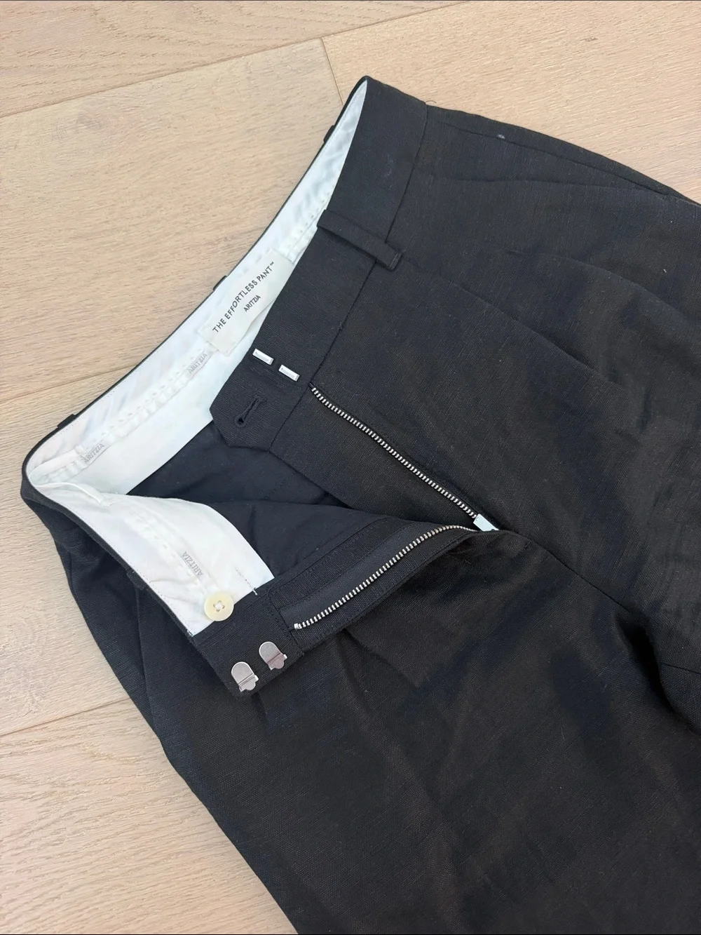 Aritzia Black High-Waist Pleated Wide-Leg Pants